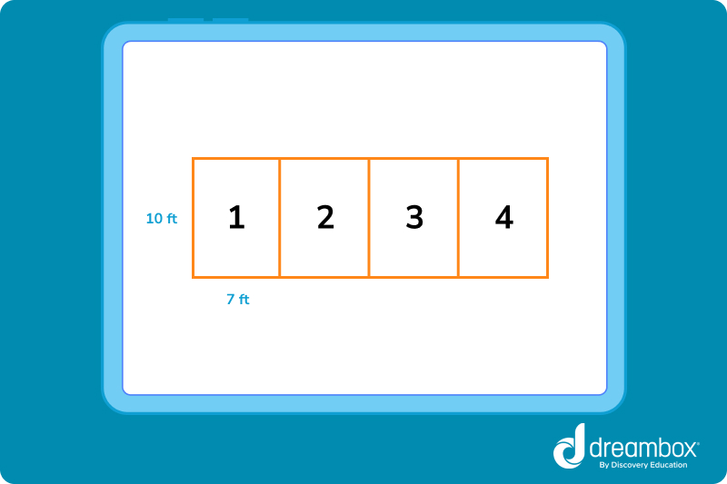 four blocks with measured sides