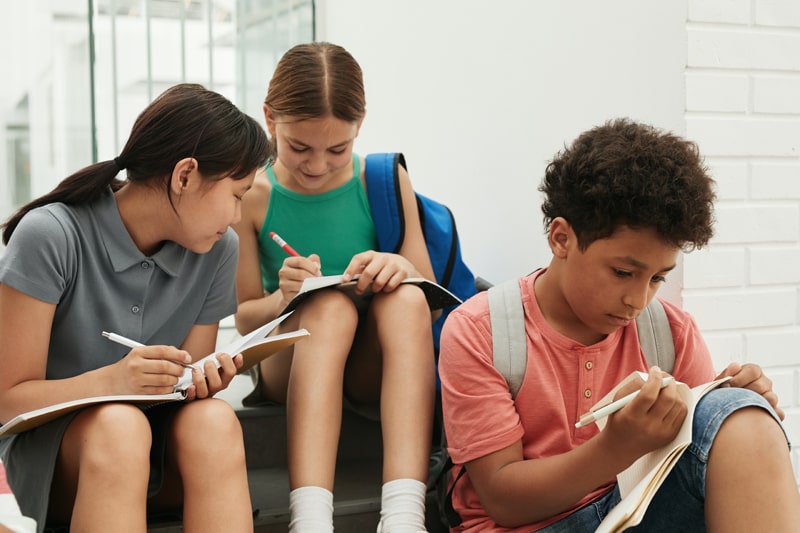 kids studying at school